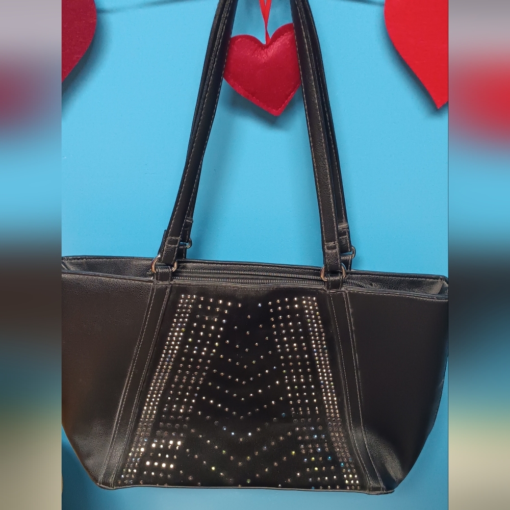 Elegant Black Studded Tote Bag